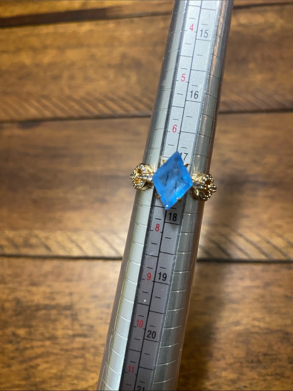 Bomb Party OG Originals Ring - Ocean Blue Quartz Gold Plating 7